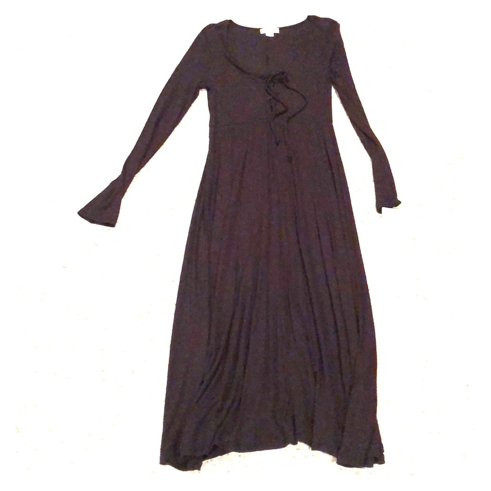 Long sleeve lace top black dress
